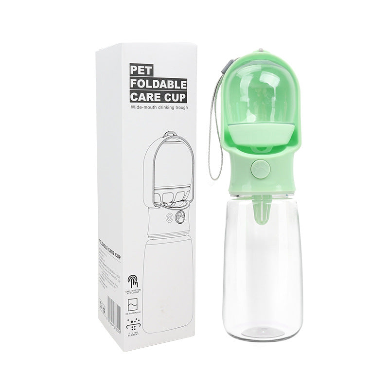 All-in-One Dog Water Bottle with Built-In Snack Storage