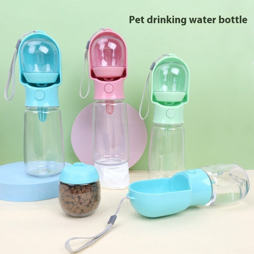 All-in-One Dog Water Bottle with Built-In Snack Storage
