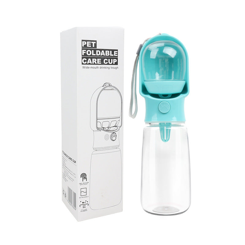 All-in-One Dog Water Bottle with Built-In Snack Storage