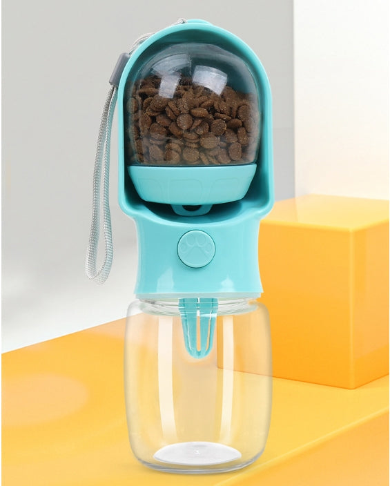 All-in-One Dog Water Bottle with Built-In Snack Storage